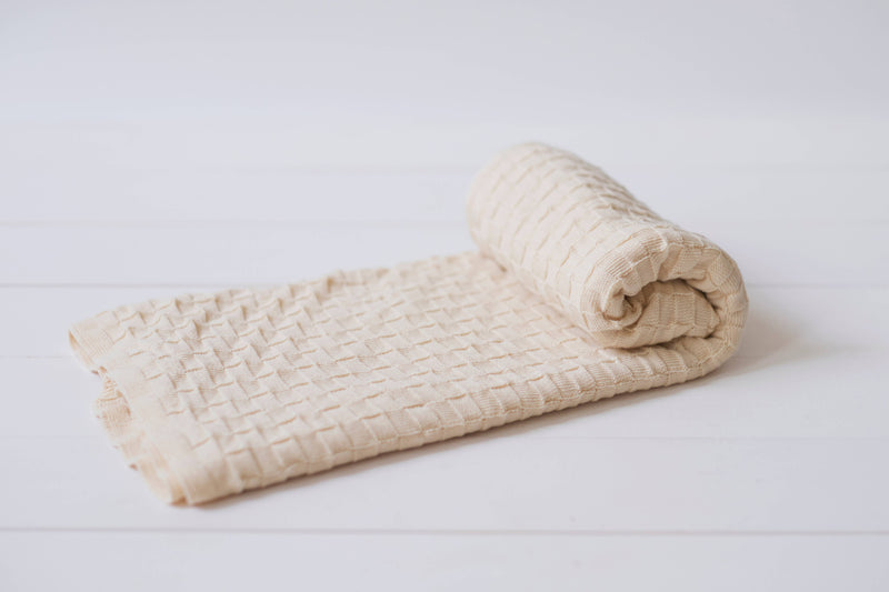 Organic Cotton Basketweave Baby Blanket